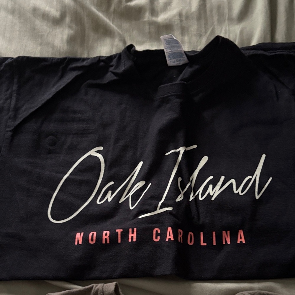 5/$25 Oak Island North Carolina Black T-Shirt